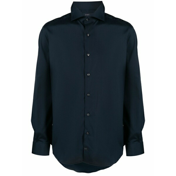 フェイ メンズ プルオーバー トップス Spread-collar button-up shirt Blue