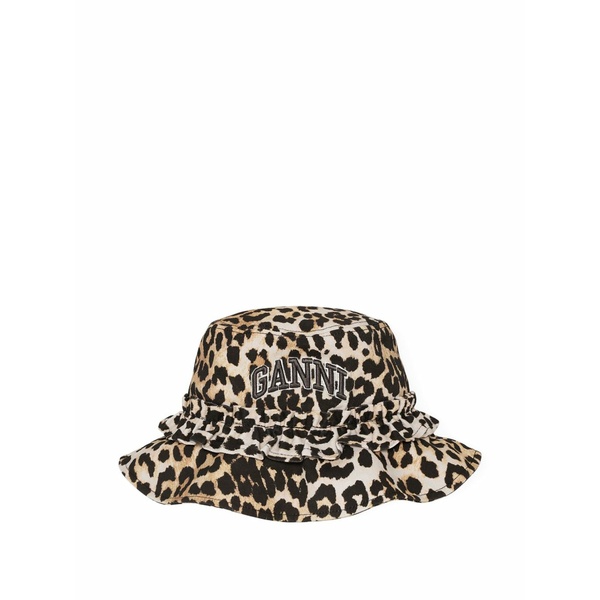ガニー レディース 鳥打ち帽 付属物 Logo-embroidered bucket hat Brown