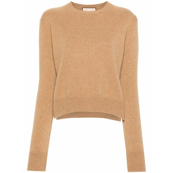 プランシー レディース 編み物\u0026スウェーター アウター Side-slits sweater Brown