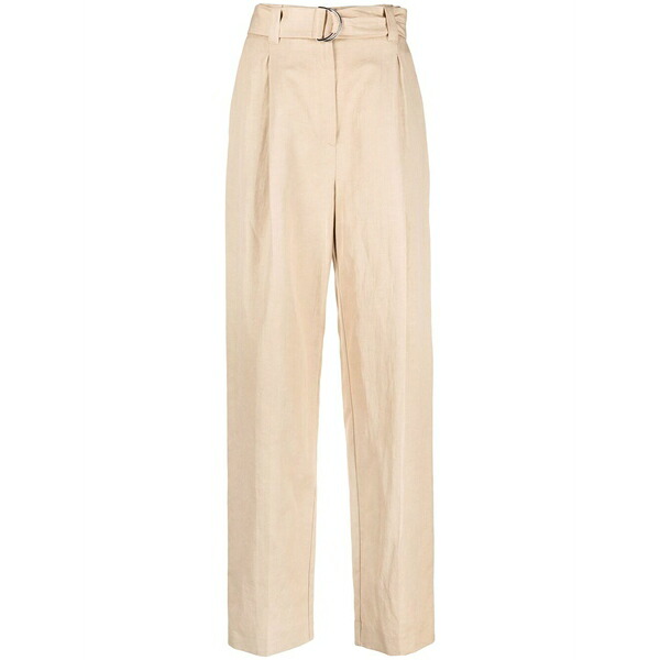エムエスジイエム レディース 心地好いズボン下 ボトムス Belted straight-leg trousers Neutrals