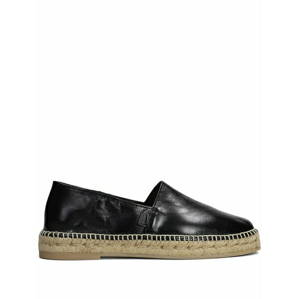 意中の女 メンズ サンダル シューズ Leather espadrilles  Black