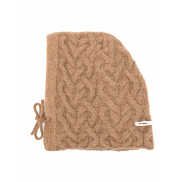 アーダーエラー メンズ 帽子 アクセサリー Logo-appliqu茫漏 cable-knit hat  Brown