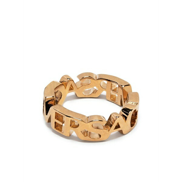 ヴェルサーチ レディース リング アクセサリー Logo letter ring Gold|asty