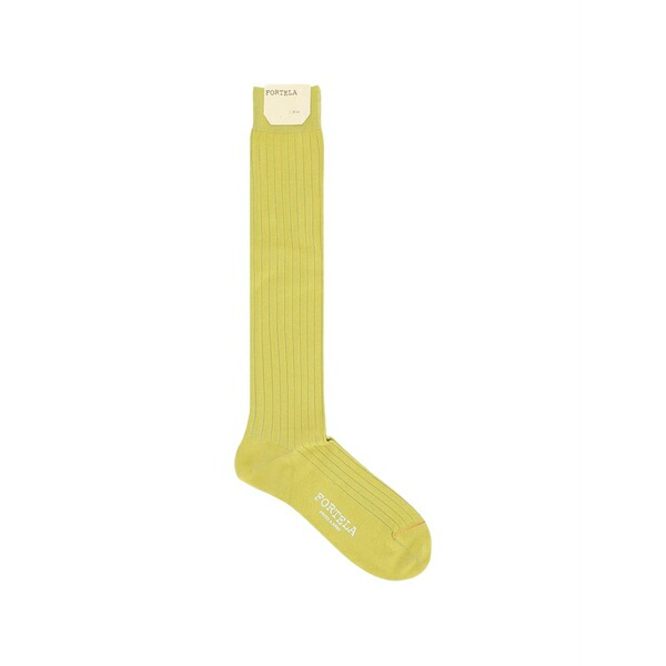 フォルテラ メンズ 靴下 アンダーウェア Elashort ribbed knee-high socks Green|asty