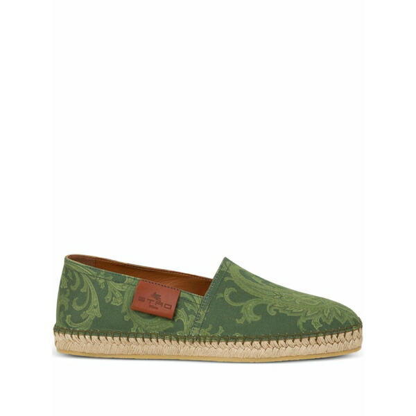 エトロ メンズ サンダル シューズ Paisley-motif espadrilles Green