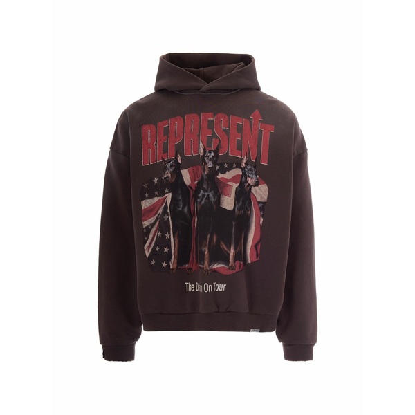 リプレゼント メンズ パーカー・スウェットシャツ アウター Graphic hooded sweatshirt Brown|asty