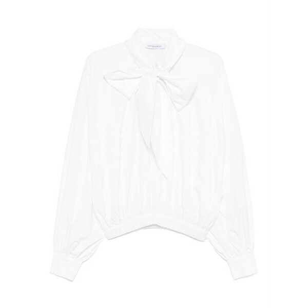 ビクターアンドロルフ レディース シャツ トップス Bow-detailed blouse White|asty