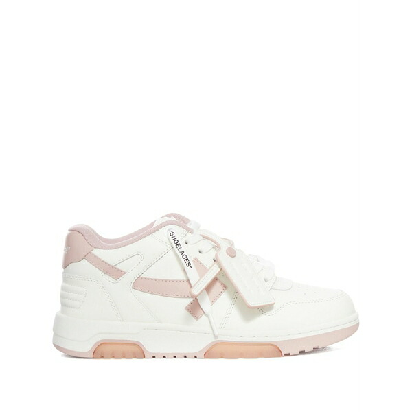 オフホワイト レディース スニーカー シューズ Lace-up panelled leather sneakers White｜asty