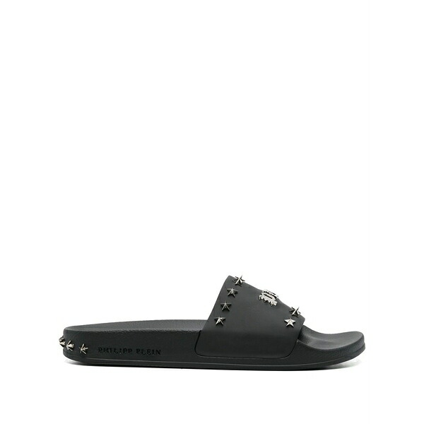 フィリップ飾り気のない メンズ サンダル シューズ Gothic plein studded slides Black
