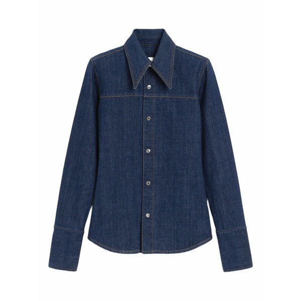 アミ レディース シャツ トップス Sharp collar shirt Blue｜asty
