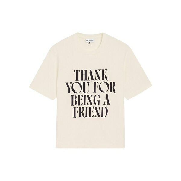 アミ メンズ Tシャツ トップス Signature-print crew-neck t-shirt Neutrals｜asty 42,770円
