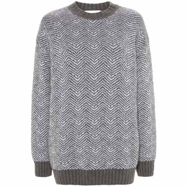 モスキーノ レディース ニット&セーター アウター Chevron-pattern jumper Grey|asty