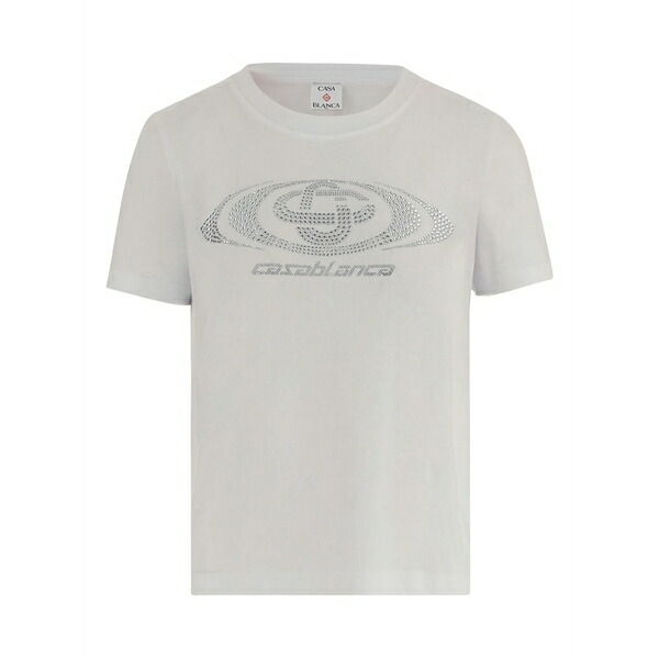 カサブランカ レディース プルオーバー トップス Cotton logo detail t-shirt White