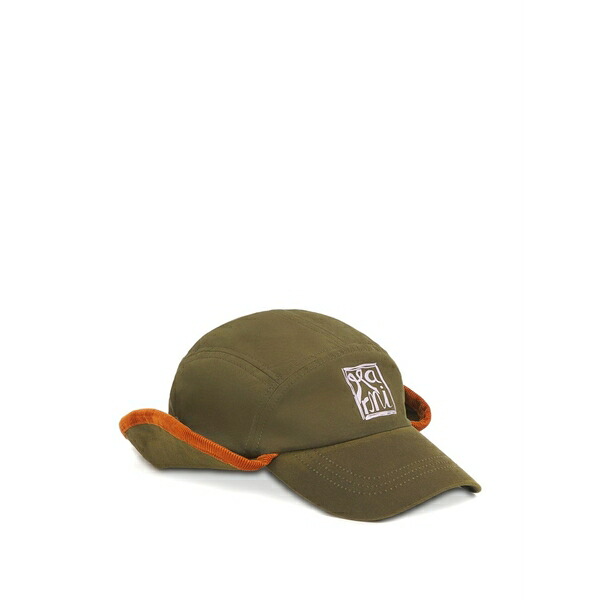 マルニ メンズ 鳥打ち帽 付属物 Ear-flaps logo cap Green