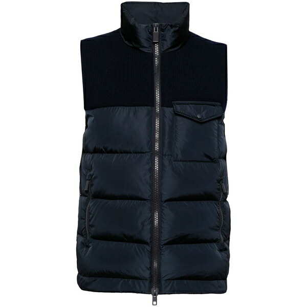 アスペジ メンズ コート アウター Knitted padded gilet Blue｜asty