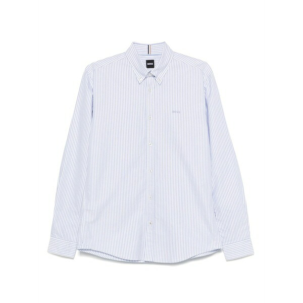 雇い主 メンズ プルオーバー トップス Striped cotton shirt Blue