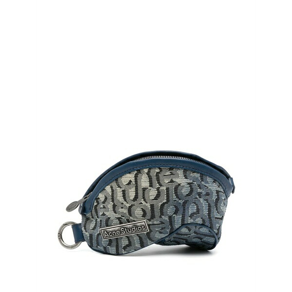 アクネ ストゥディオズ メンズ 銭入れ 添え物 Logo-plaque zipped wallet Blue