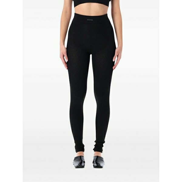 エフオージーエッセンシャルズ レディース 心地好いズボン下 ボトムス Waffle leggings Black