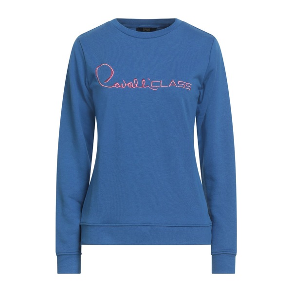 【貨物輸送無料】 ロベルトカヴァリ レディース パーカー・スウェットシャツ アウター Sweatshirts Blue