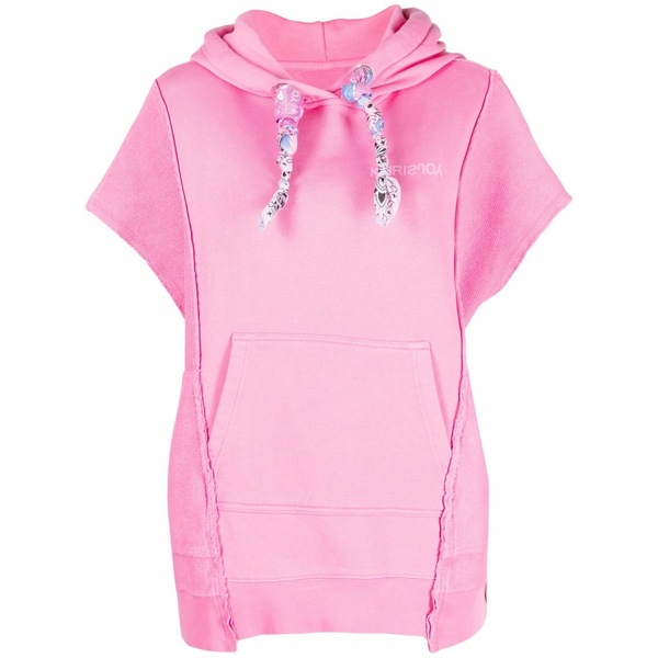 クリスジョイ レディース パーカー・スウェットシャツ アウター Sleeveless cotton hoodie Pink