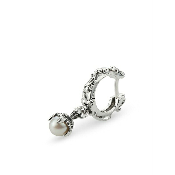 エマニュエレ ビコッキ メンズ ピアス・イヤリング 添え物 Pearl-pendant silver hoop earring Silver