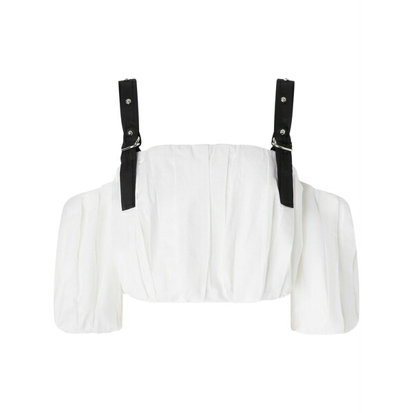 ピンコ レディース シャツ トップス Adjustable cropped top White|asty