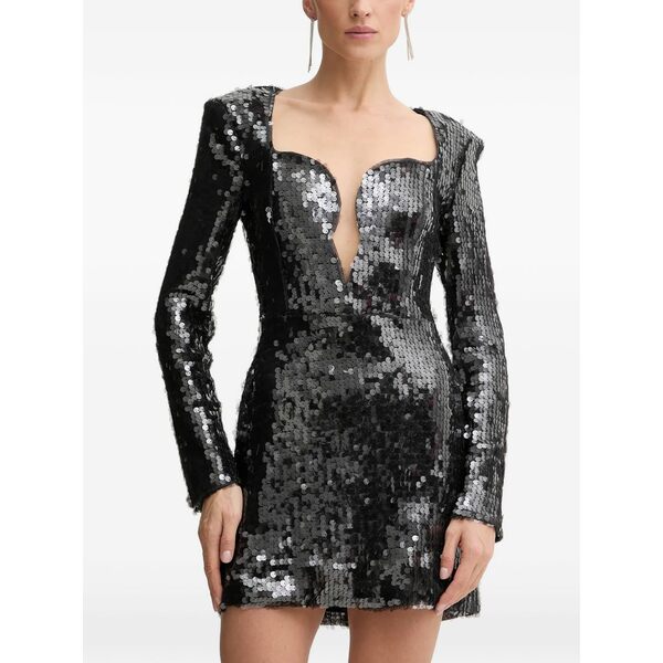 バードット レディース ワンピース トップス Sequin-embellished mini dress Black｜asty