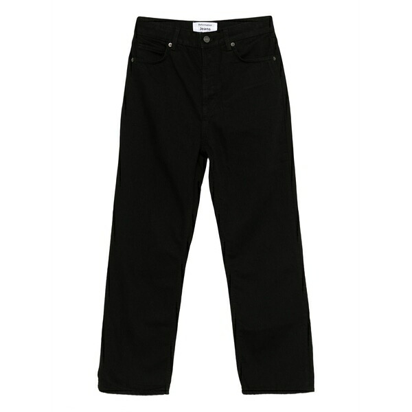 リフォメーション レディース デニムパンツ ボトムス High-rise straight cropped jeans Black｜asty