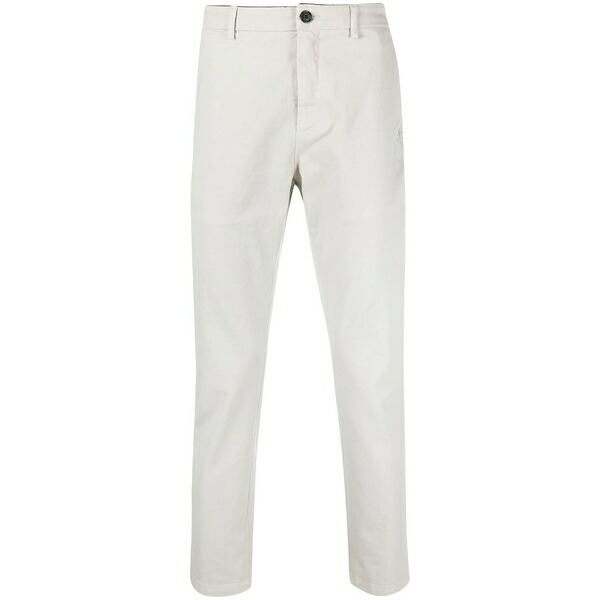 デパートメントファイブ メンズ カジュアルパンツ ボトムス Straight-leg cotton-blend trousers Neutrals|asty