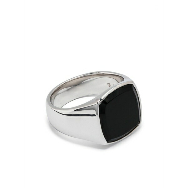 トム白木 メンズ 輪っか 付属物 Cushion polished onyx ring Silver