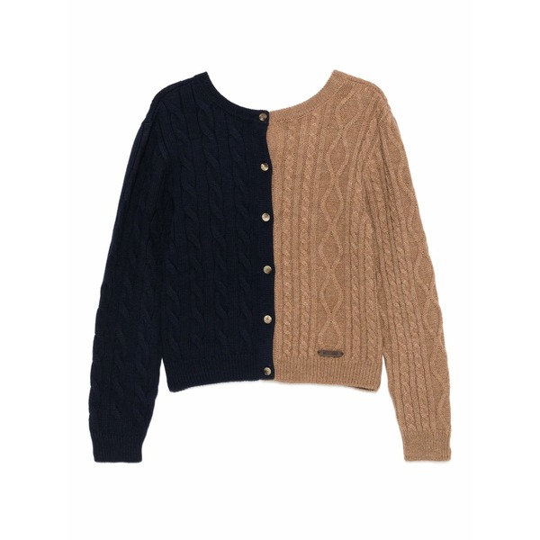 モスキーノ レディース ジレー アウター Cable-knit cardigan Brown