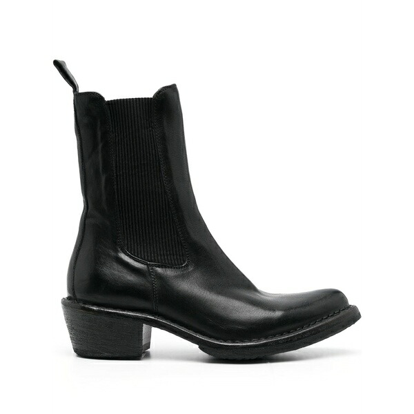 モマ レディース ブーツ シューズ Pointed-toe ankle leather boots Black|asty