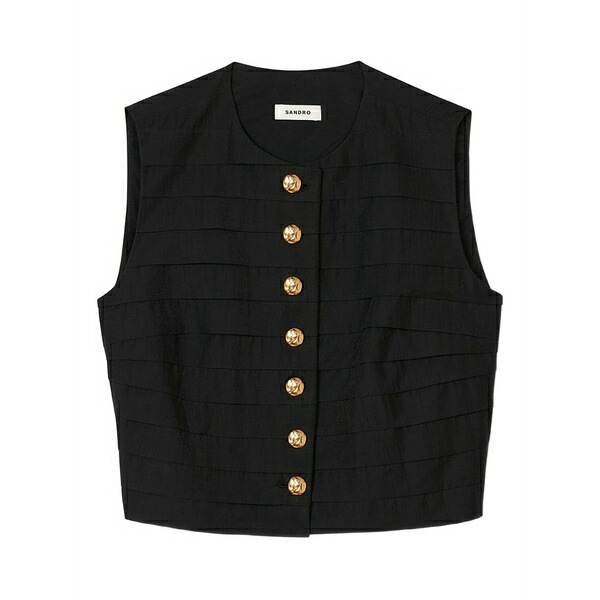サンドロ レディース シャツ トップス Eilat cropped top Black|asty