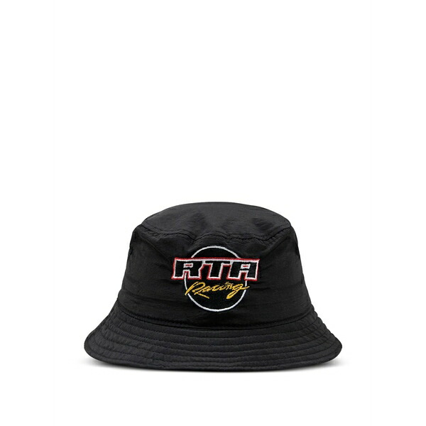 アールティーエー メンズ 帽子 アクセサリー Logo-embroidered bucket hat Black｜asty