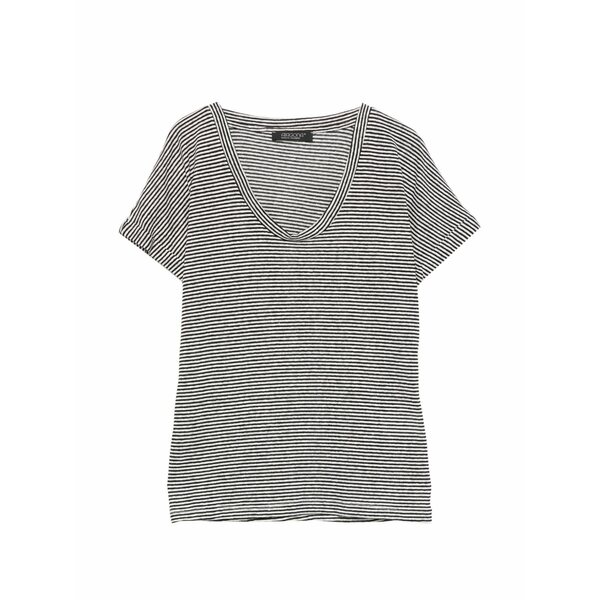 アラゴナ レディース Tシャツ トップス Striped t-shirt Black｜asty