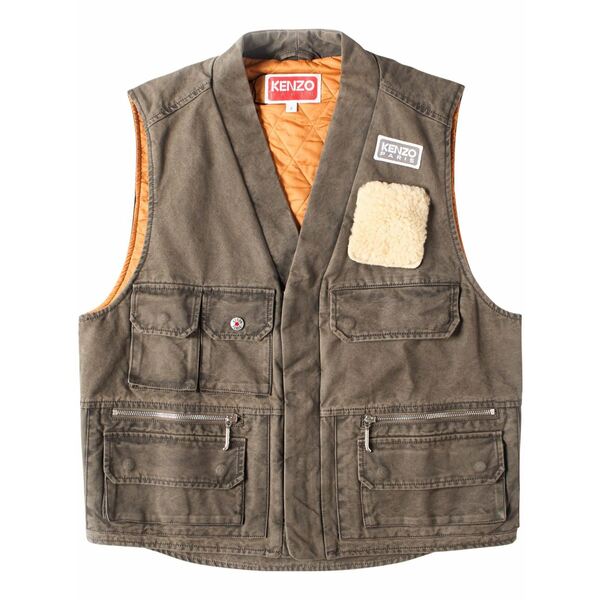 ケンゾー メンズ 上衣＆上衣 アウター Multi-pocket gilet Brown コート・ジャケット-メンズファッション