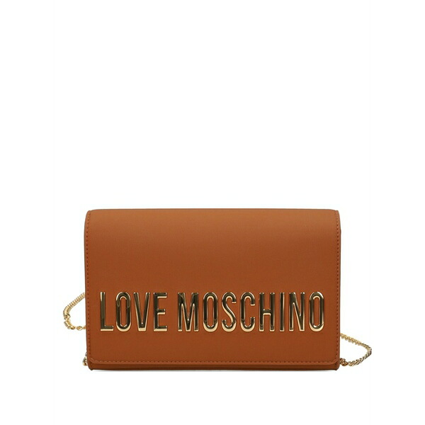 優しいこと モスキーノ レディース ショルダーバッグ 御徒面子 Logo-lettering satchel bag Brown