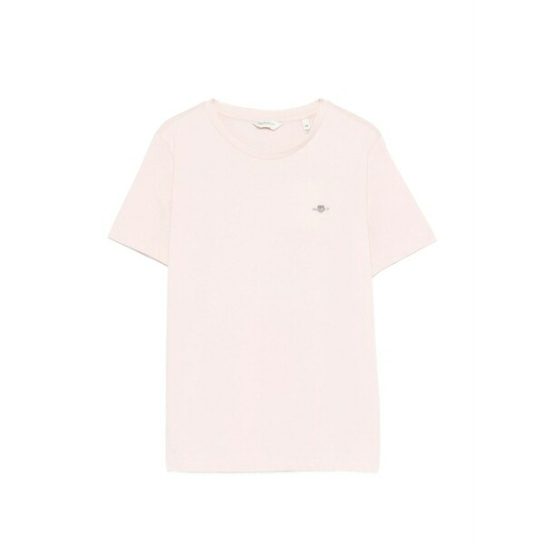 ガント レディース Tシャツ トップス Logo-detail t-shirt Pink|asty