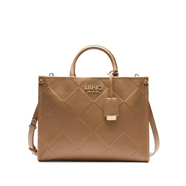 リュージョー レディース トートバッグ バッグ Diamond-pattern tote bag Brown｜asty
