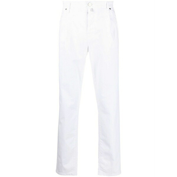 インコテックス メンズ カジュアルパンツ ボトムス Pleat-detail straight-leg trousers White|asty