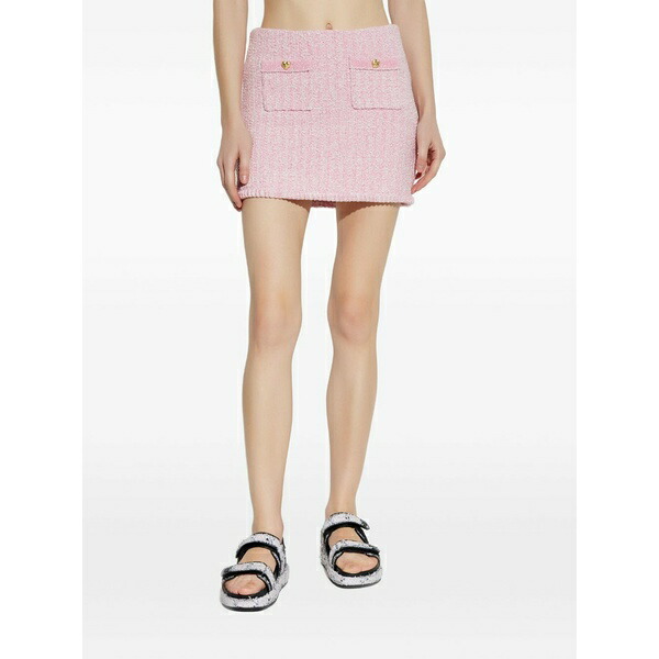 ラブスハックファンシー レディース スカート ボトムス Ellianna pocket heart-button mini skirt Pink|asty