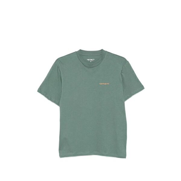 カーハート レディース Tシャツ トップス Script logo-embroidered t-shirt Green｜asty