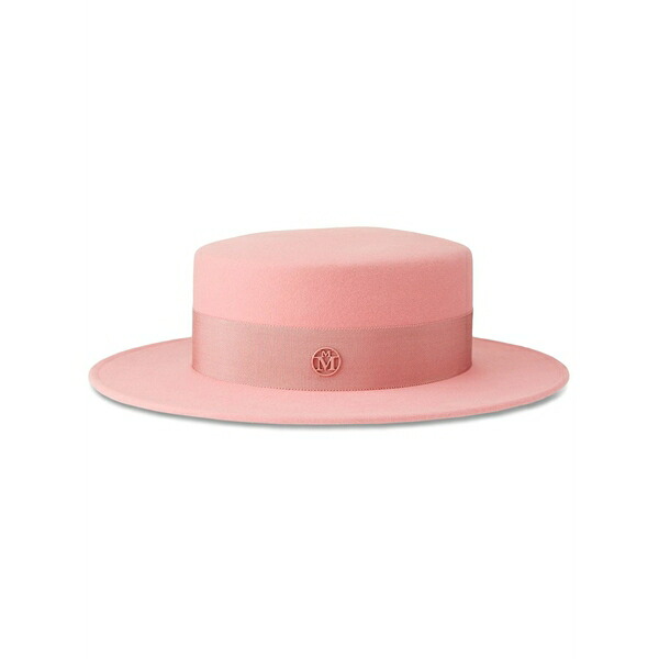 メゾンミッシェル  レディース 鳥打ち帽 付属物 Kiki logo-detail wool fedora Pink