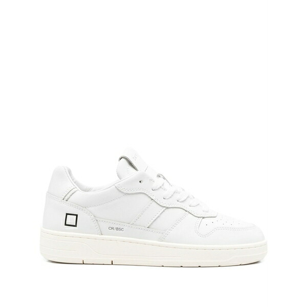 デイト レディース スニーカー シューズ Square-logo leather trainers White
