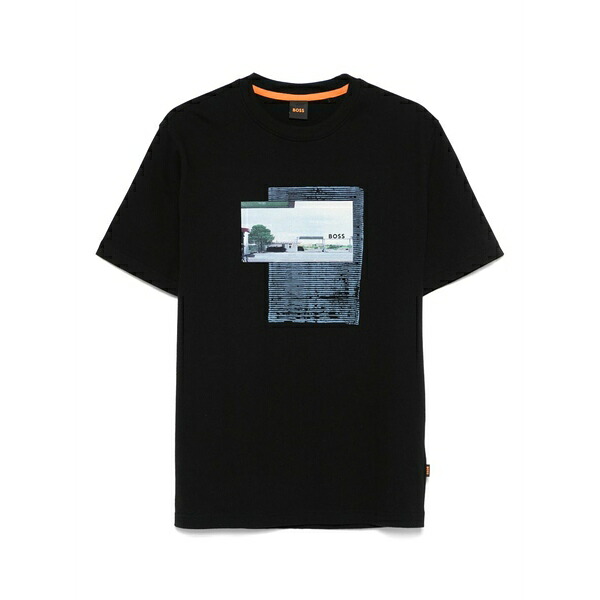ボス メンズ Tシャツ トップス Cotton jersey t-shirt Black｜asty