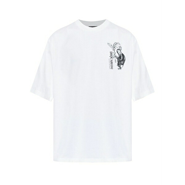 ディースクエアード メンズ Tシャツ トップス Monkey graphic t-shirt White｜asty 43,080円
