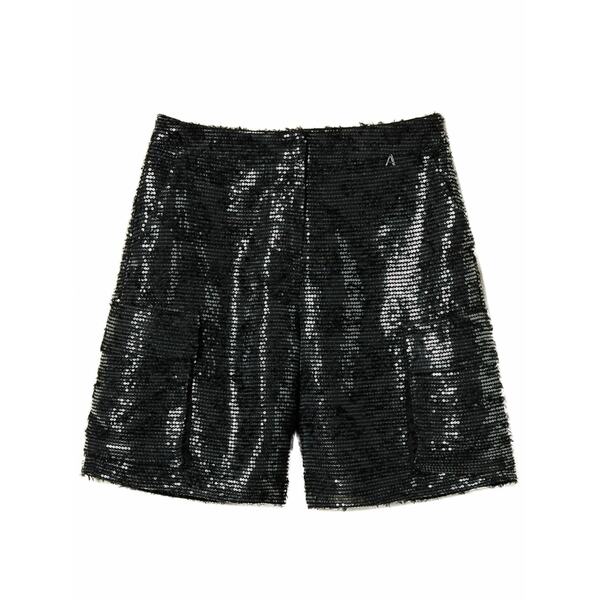 ツインセット レディース カジュアルパンツ ボトムス Sequin-embellished shorts Black｜asty
