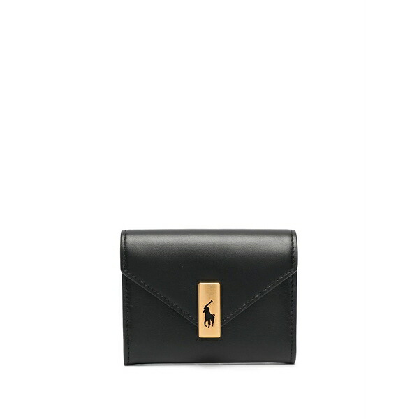 ラルフローレン レディース 紙入れ 付属品 Logo-buckle wallet Black