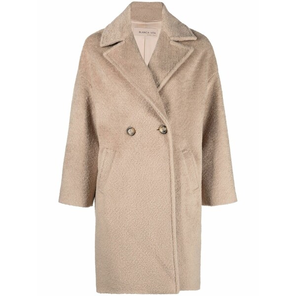 ブランカ ヴィータ レディース コート アウター Tuia textured double-breasted coat Neutrals|asty