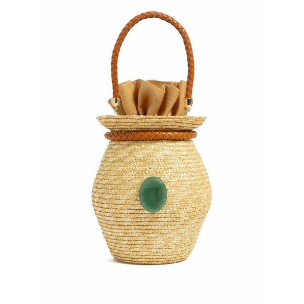 ル 野球クラブ レディース ハンドバック 御徒面子 Woven top-handle tote bag Neutrals